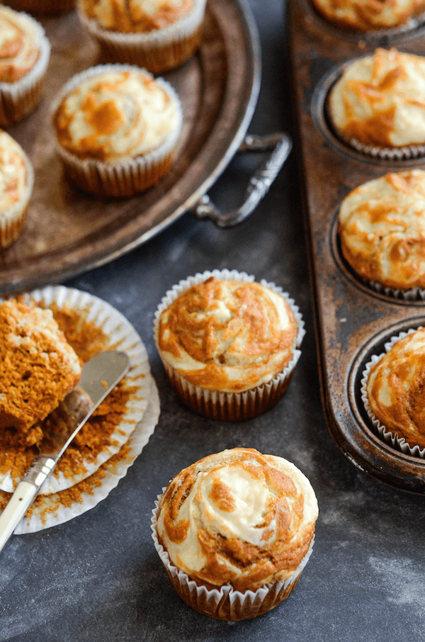 Pumpkin Cream Cheese Swirl Muffins-Best Pumpkin Dessert Recipes