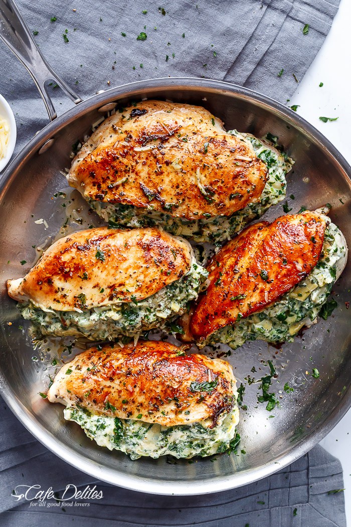 Spinach Artichoke Stuffed Chicken Breasts