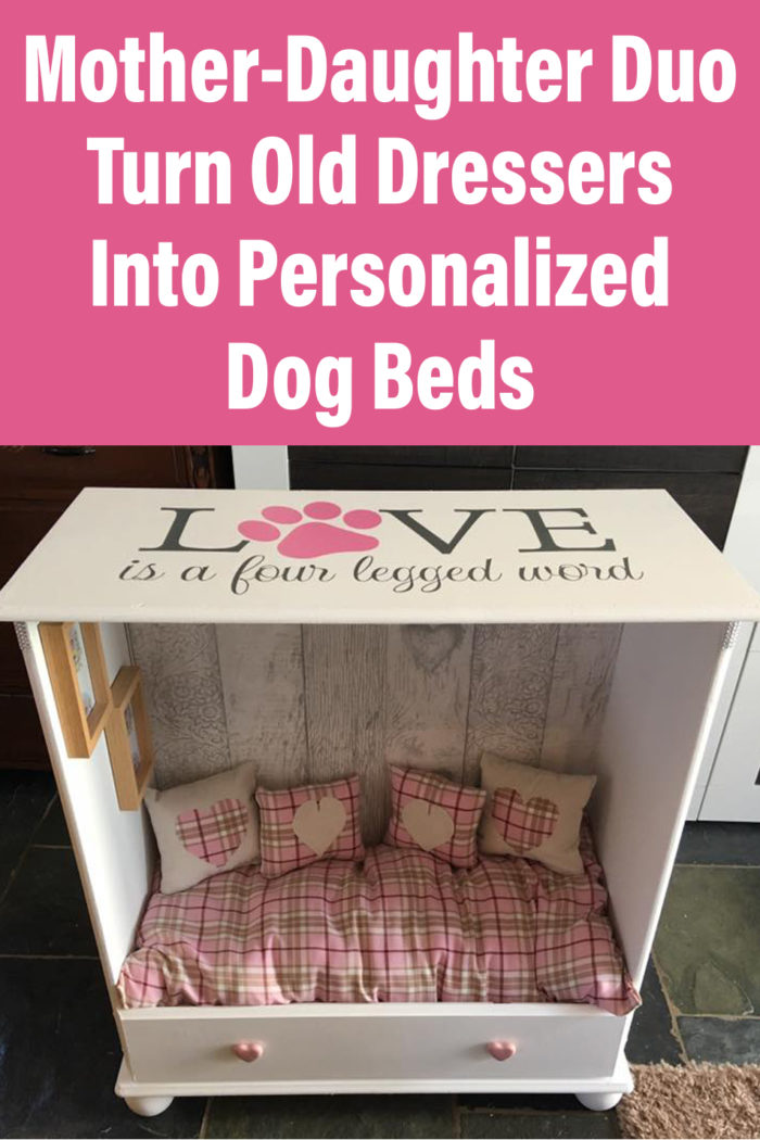 Mother-Daughter Duo Turn Old Dressers Into Personalized Dog Beds